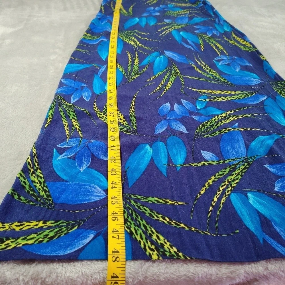 Worthington Maxi Dress Ladies 8P Petite Blue Floral‎ Island Vacation Light